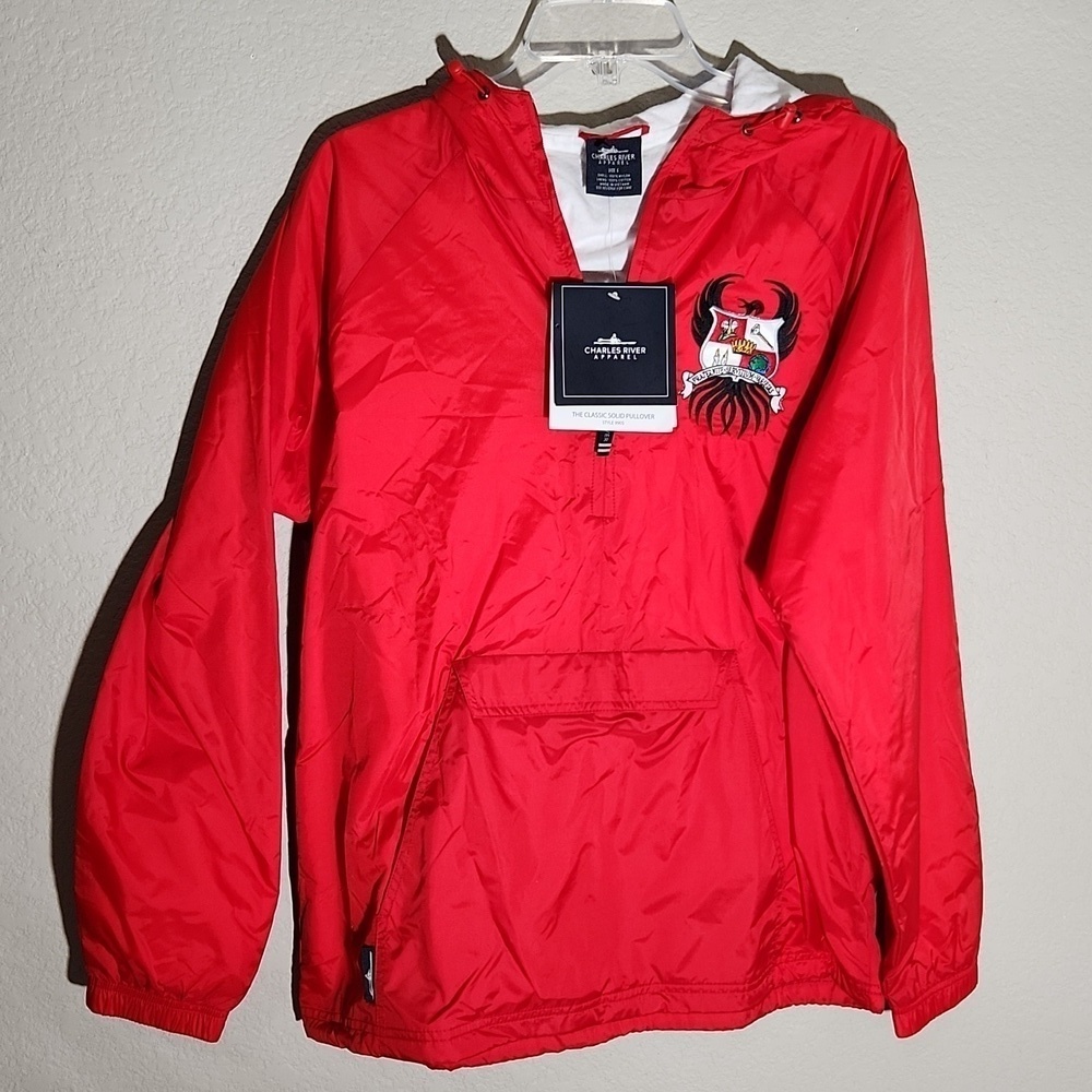 Charles River Jacket Apparel Classic Pullover Size S Red Drawstring Waist